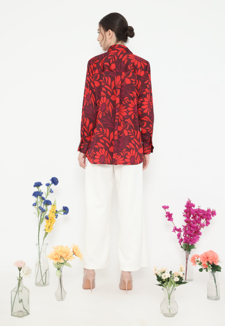 Clarissa Shirt With Floral Printed | Red