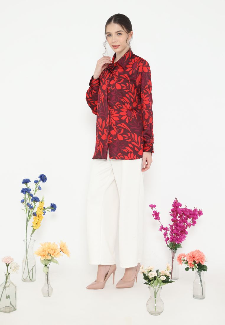 Clarissa Shirt With Floral Printed | Red