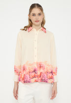 Sunset Shirt Floral Monogram | Cream