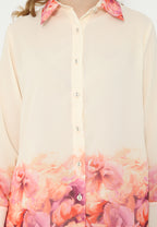 Sunset Shirt Floral Monogram | Cream