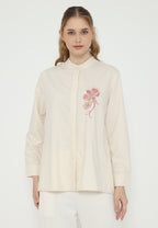 Clara Embroidered Floral Shirt | Cream