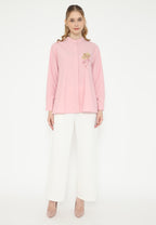 Sunset Tops Embroidery Floral | Pink