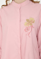 Sunset Tops Embroidery Floral | Pink