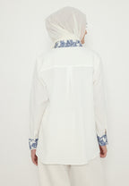 Nimas Floral Accent Shirt In Broken | White