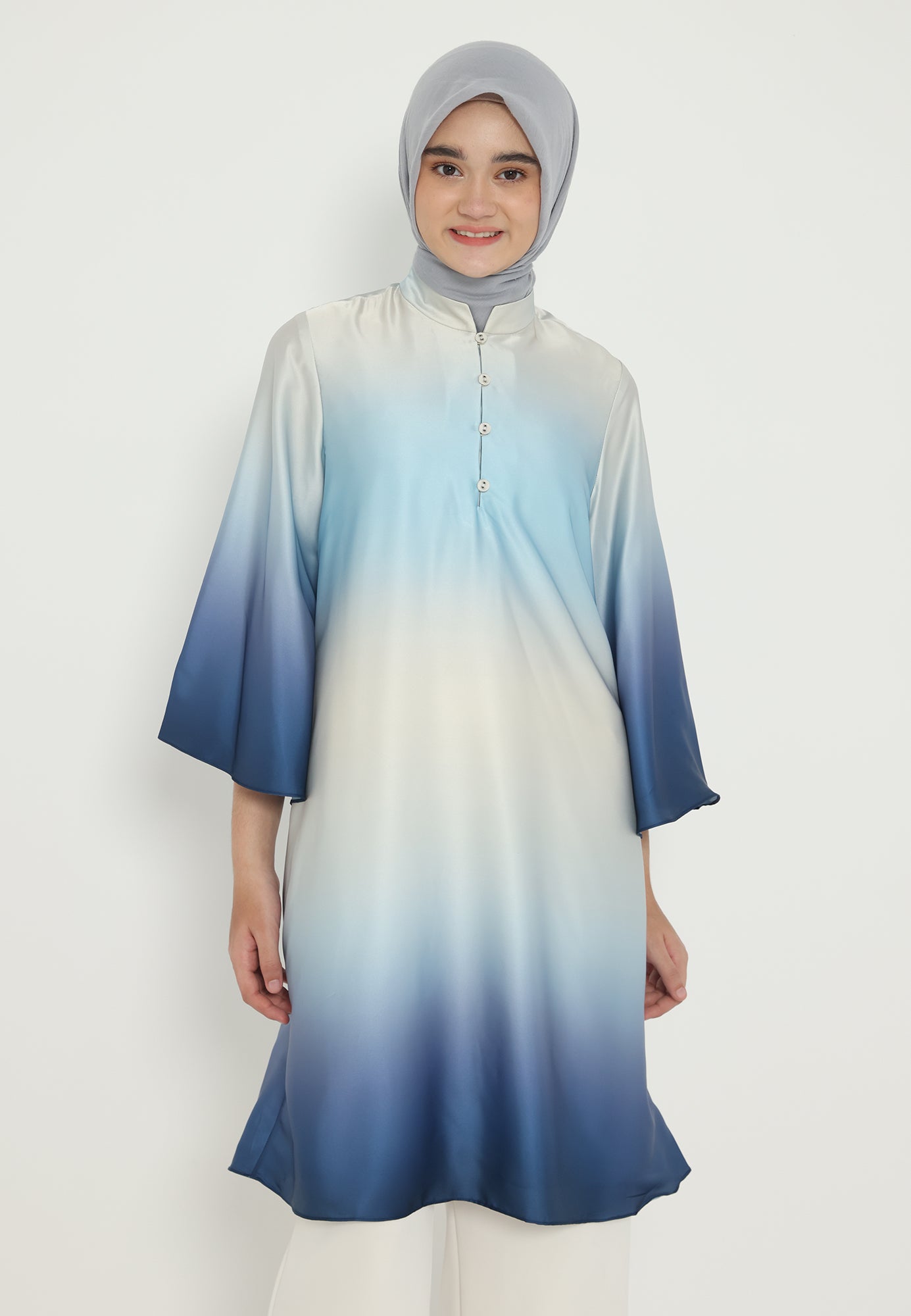 Oceant Rust Tunic Gradation In Blue By Brilliant Girl