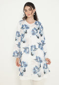 Ocean Rust Floral Tunic Chiffon | White