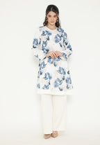 Ocean Rust Floral Tunic Chiffon | White