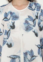 Ocean Rust Floral Tunic Chiffon | White