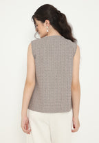 Oceanic Plain Sleeveless Vest | Beige