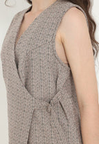 Oceanic Plain Sleeveless Vest | Beige