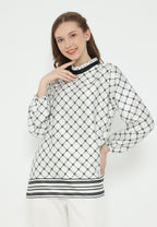Monogram Ruffle Blouse | White