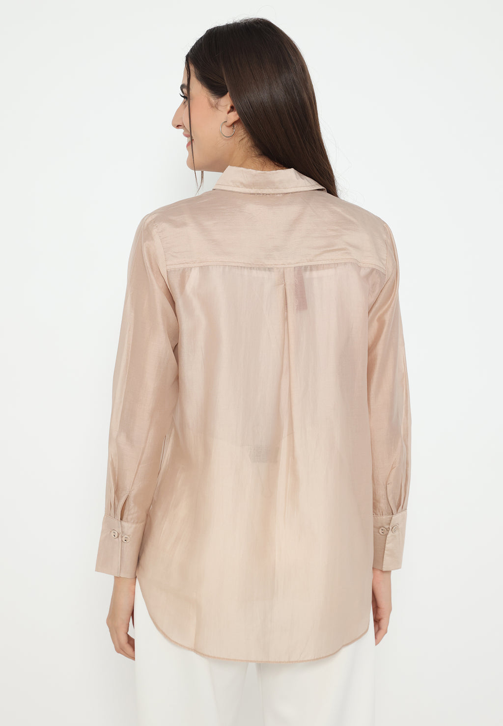 Celestine Shirt Nude Cream With Embroidery In Pocket | Cream