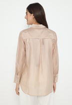 Celestine Shirt Nude Cream With Embroidery In Pocket | Cream
