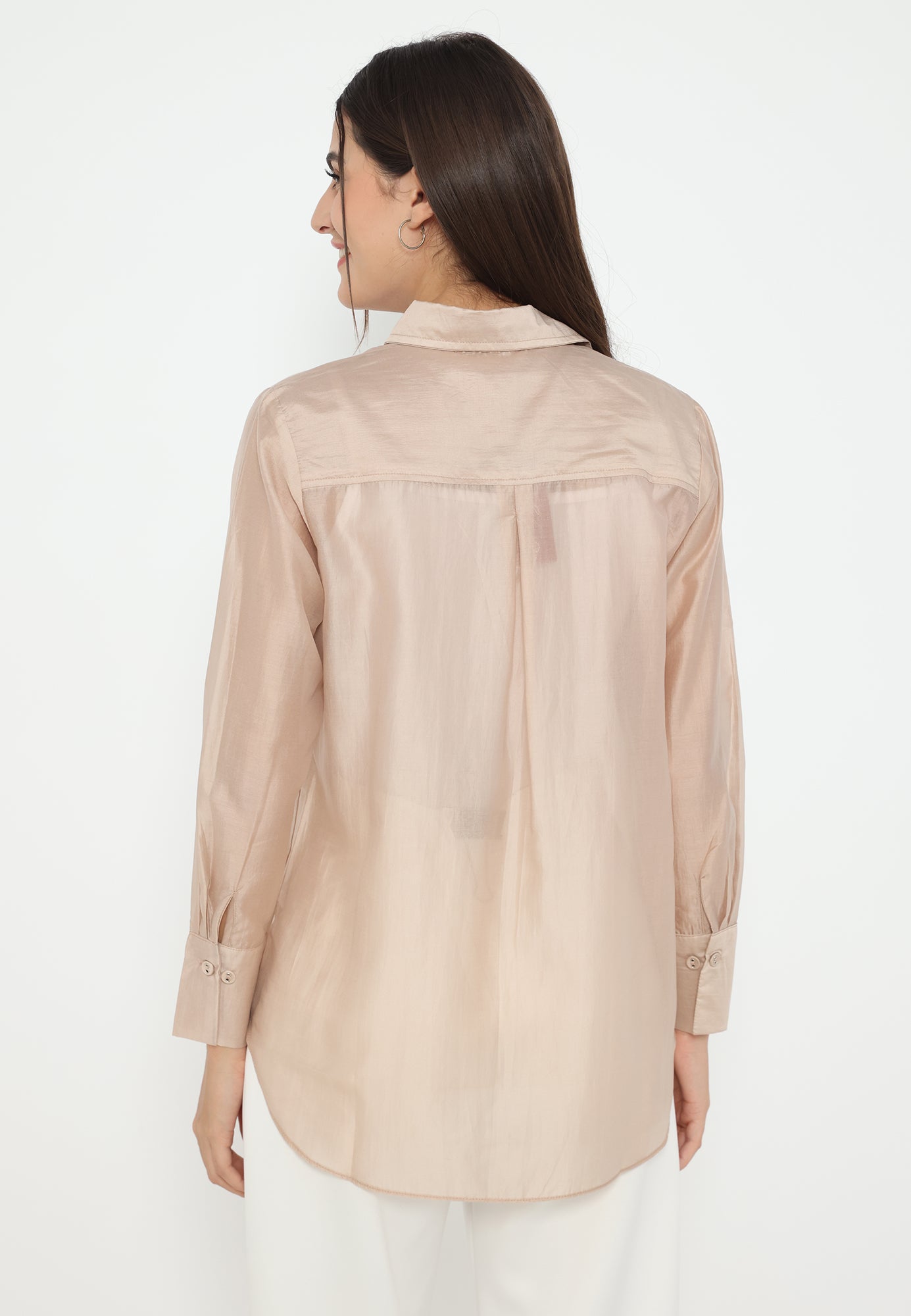 Celestine Shirt Nude Cream With Embroidery In Pocket | Cream