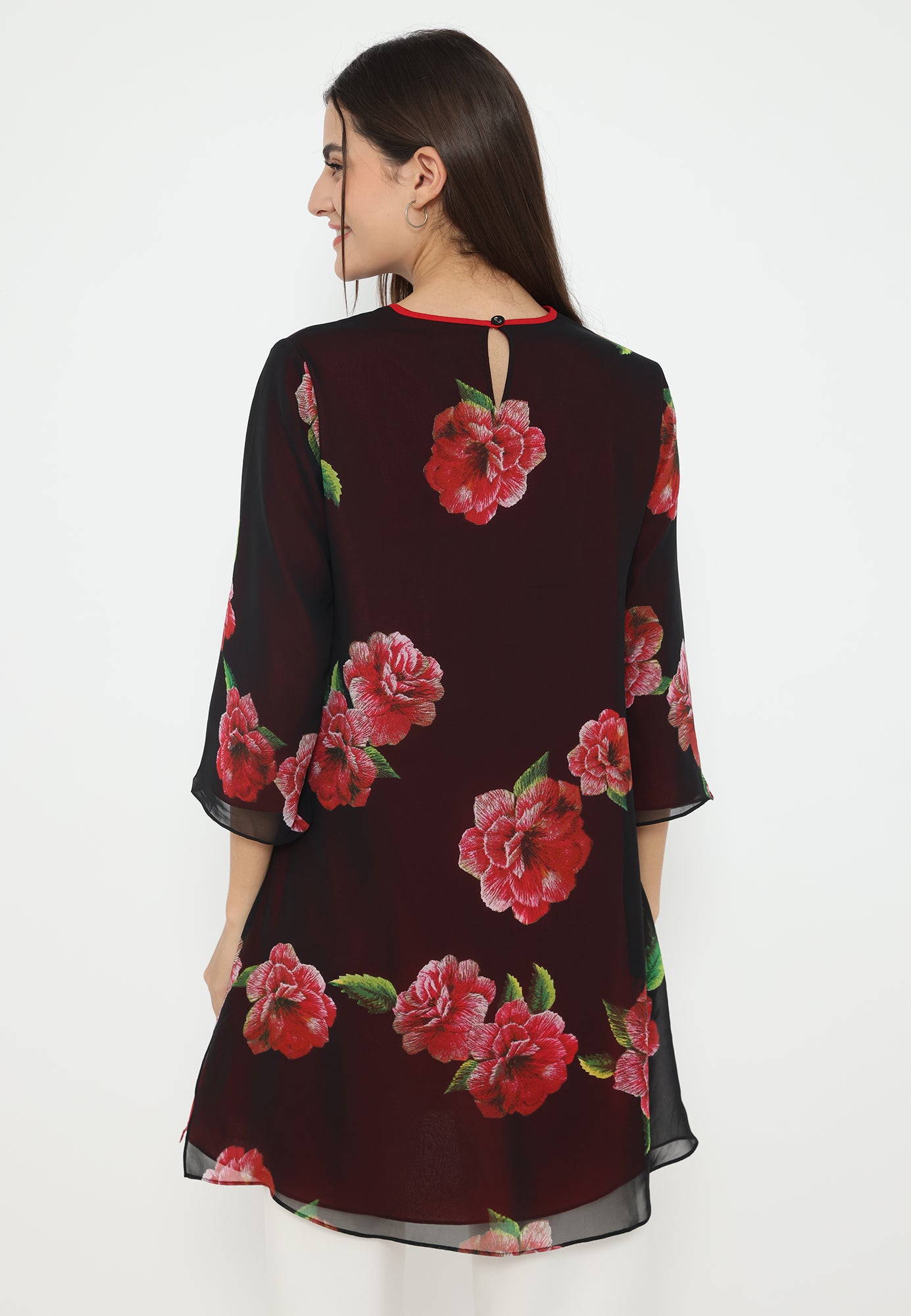 Celine Tunic Floral Pattern | Black