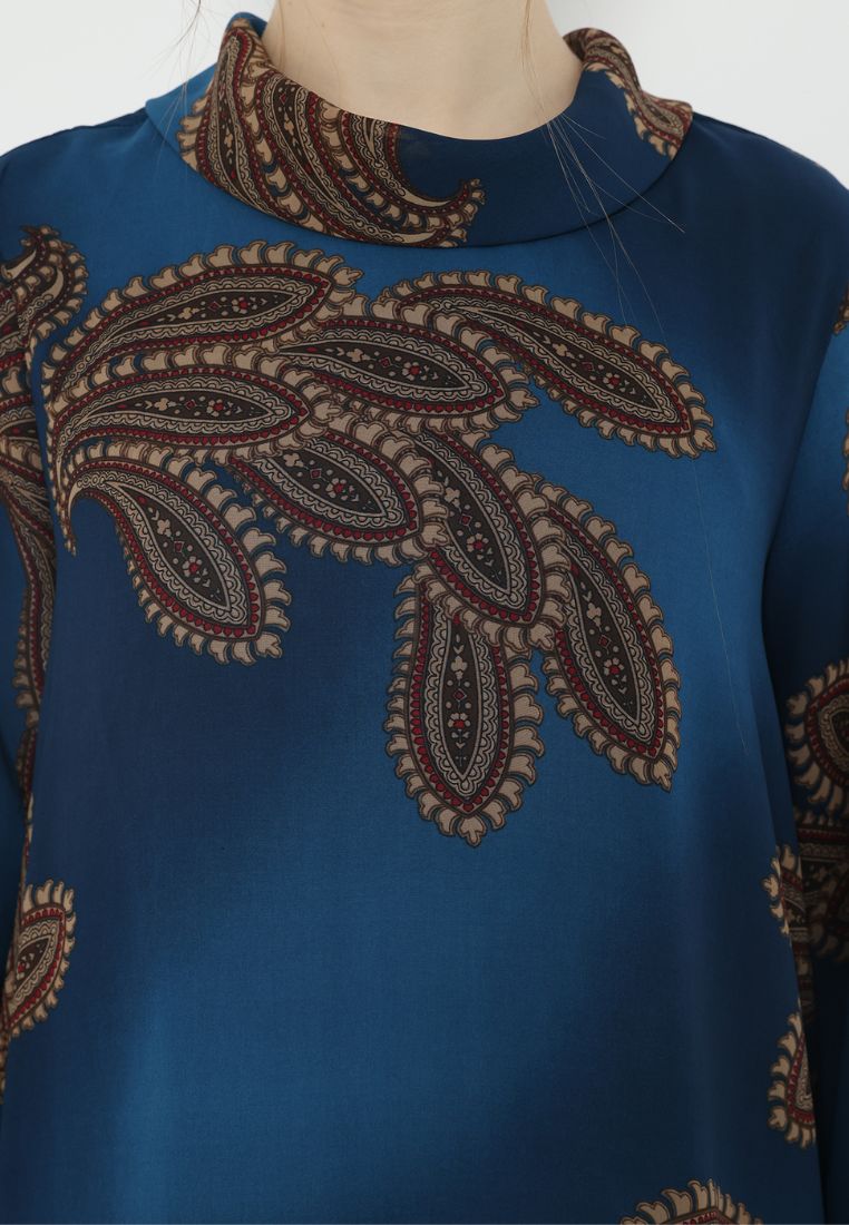 Sashfir Draferry Blouse In Emerald | Blue