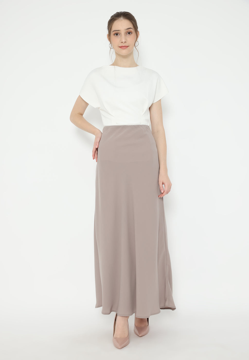 Helio Long Skirt | Brown