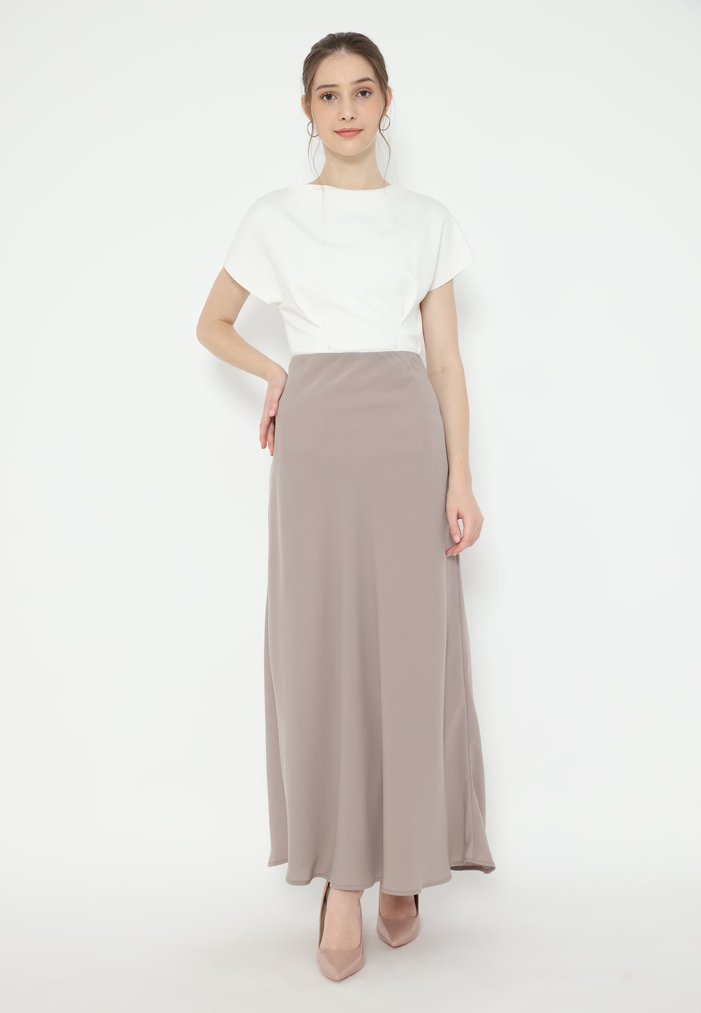 Helio Long Skirt | Brown