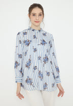 Rhea Stripes with Flower Tops | Blue