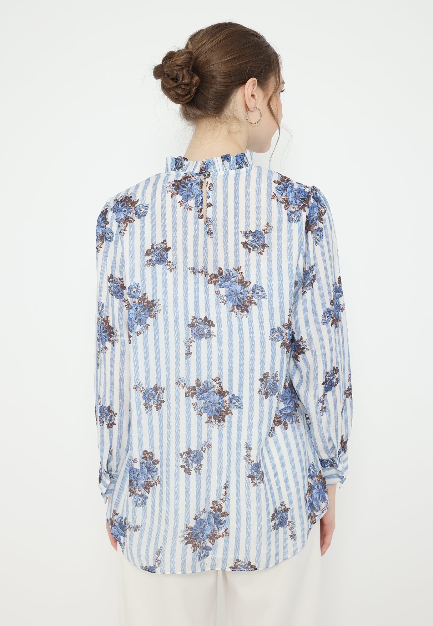 Rhea Stripes with Flower Tops | Blue
