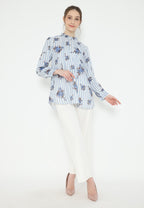 Rhea Stripes with Flower Tops | Blue