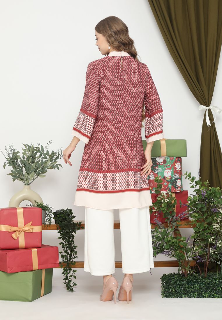 Melissa Chain Pattern Tunic | Red