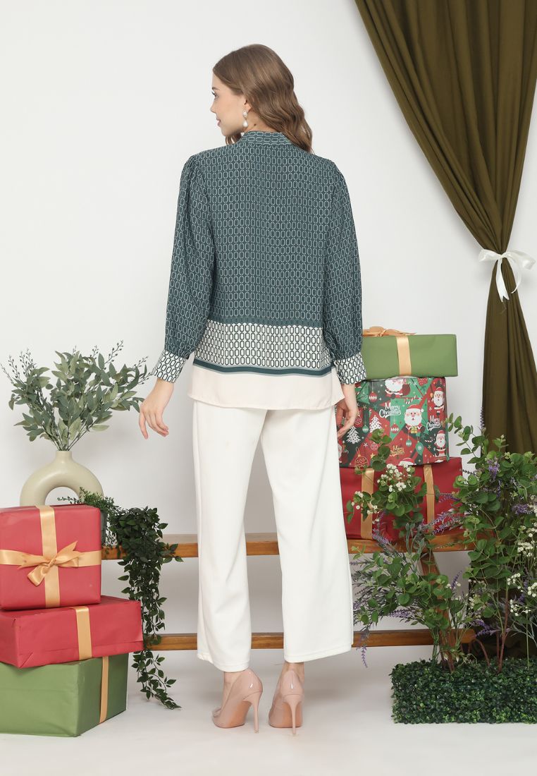 Chain Woman Blouse With Pattern | Green