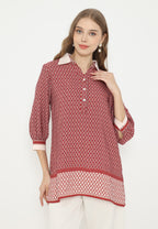 Chain Tops With V Neck | Red
