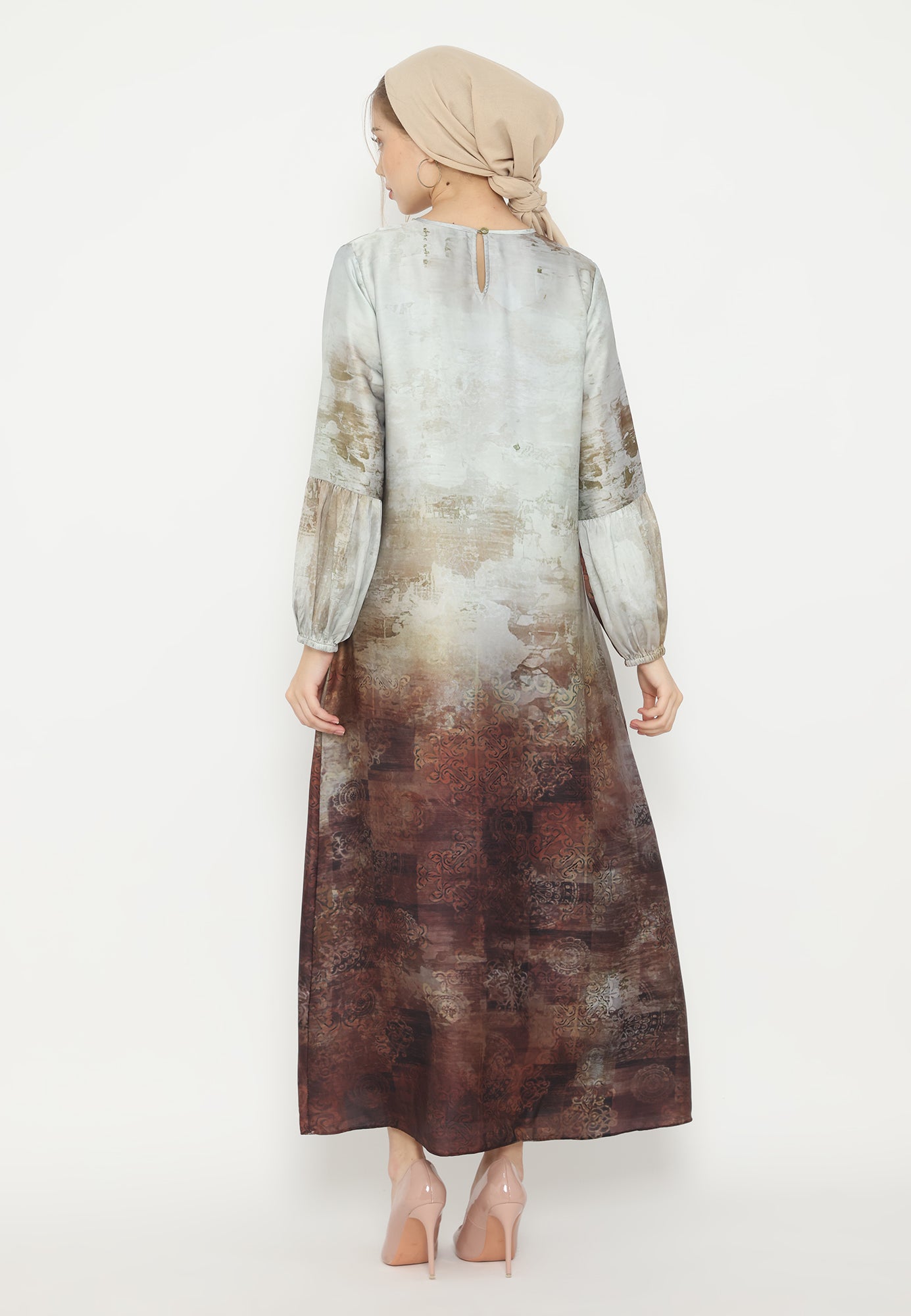 Amelisse Muslim Long Dress | Grey