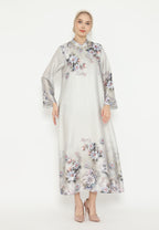 Shanum Muslim Long Dress Floral Armany SIlk Elegant | Green