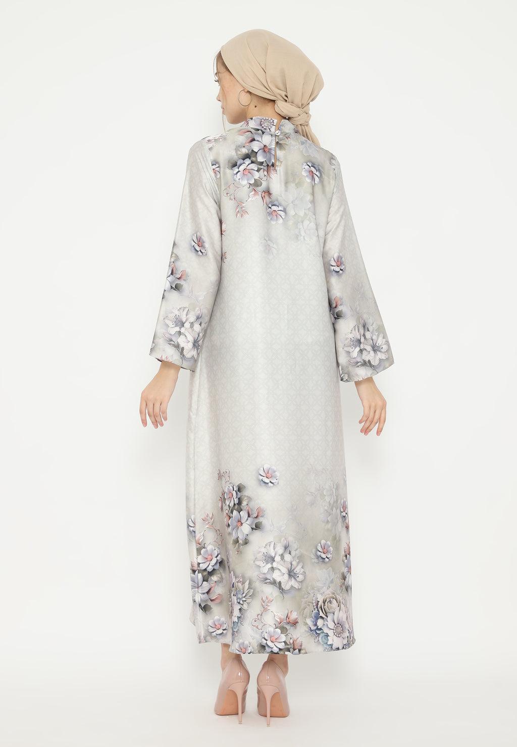 Shanum Muslim Long Dress Floral Armany SIlk Elegant | Green