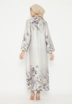 Shanum Muslim Long Dress Floral Armany SIlk Elegant | Green