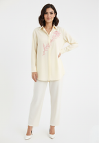Hailey Floral Emboridered Shirt | Yellow