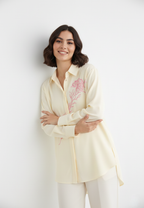 Hailey Floral Emboridered Shirt | Yellow