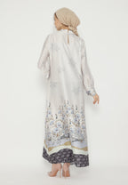 Zuhaira Silk Long Dress Muslim | White
