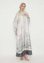 Zuhaira Silk Long Dress Muslim | White