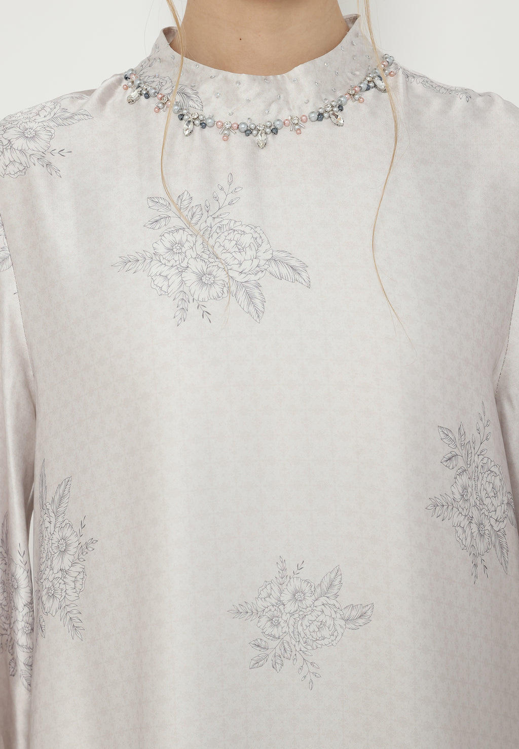 Zuhaira Silk Long Dress Muslim | White