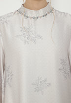 Zuhaira Silk Long Dress Muslim | White