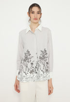 Blossom Stripe Blouse In | Ivory