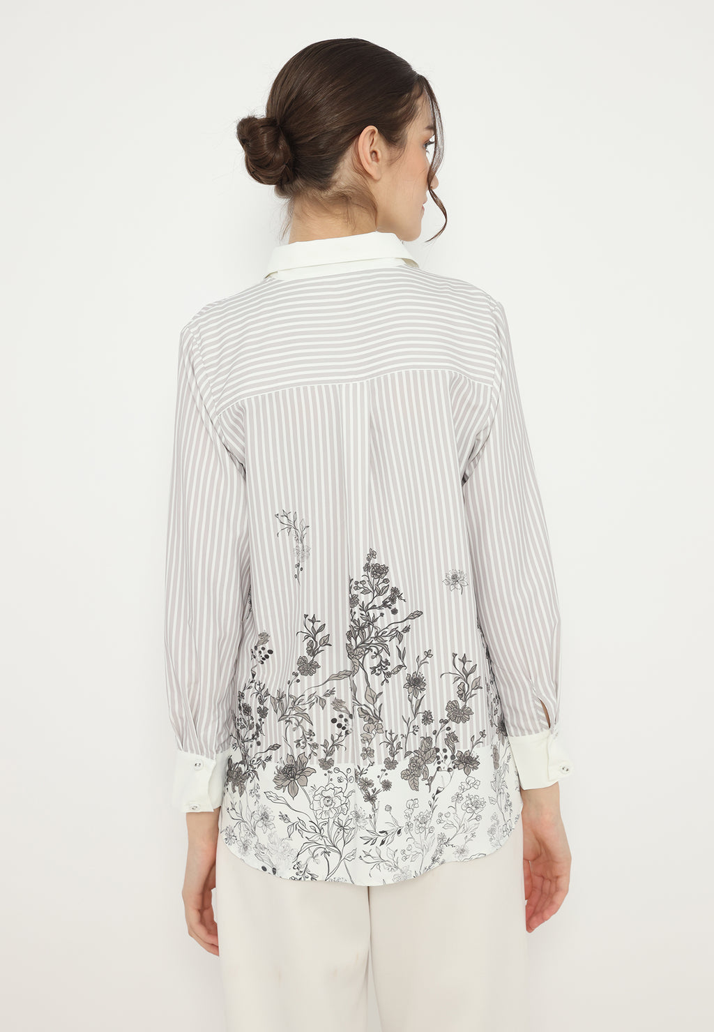 Blossom Stripe Blouse In | Ivory