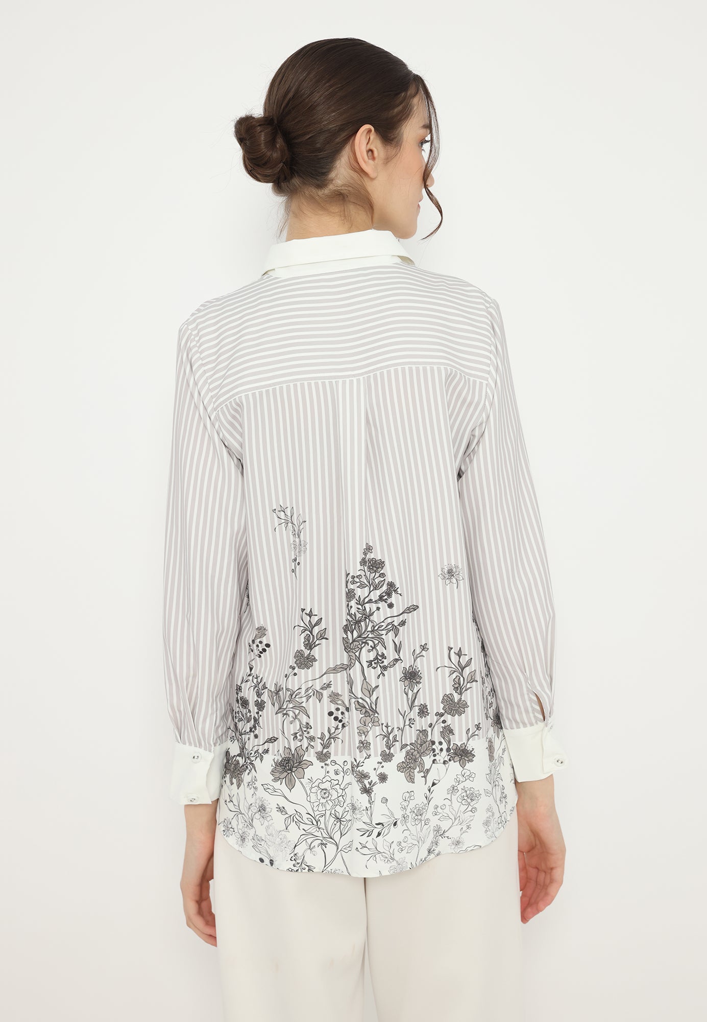 Blossom Stripe Blouse In | Ivory