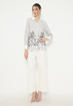 Blossom Stripe Blouse In | Ivory