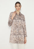 Justina Pattern Long Sleeve Shirt | Brown