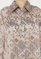 Justina Pattern Long Sleeve Shirt | Brown