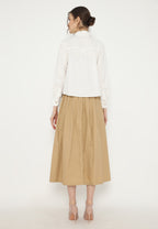 Laila Tops with Gold Buttons | White