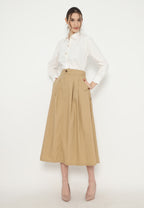 Laila Tops with Gold Buttons | White