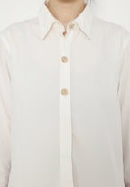 Laila Tops with Gold Buttons | White