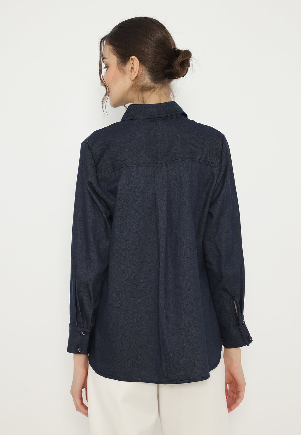 Moana Denim Shirt with Floral Embroidery | Brilliant Girl