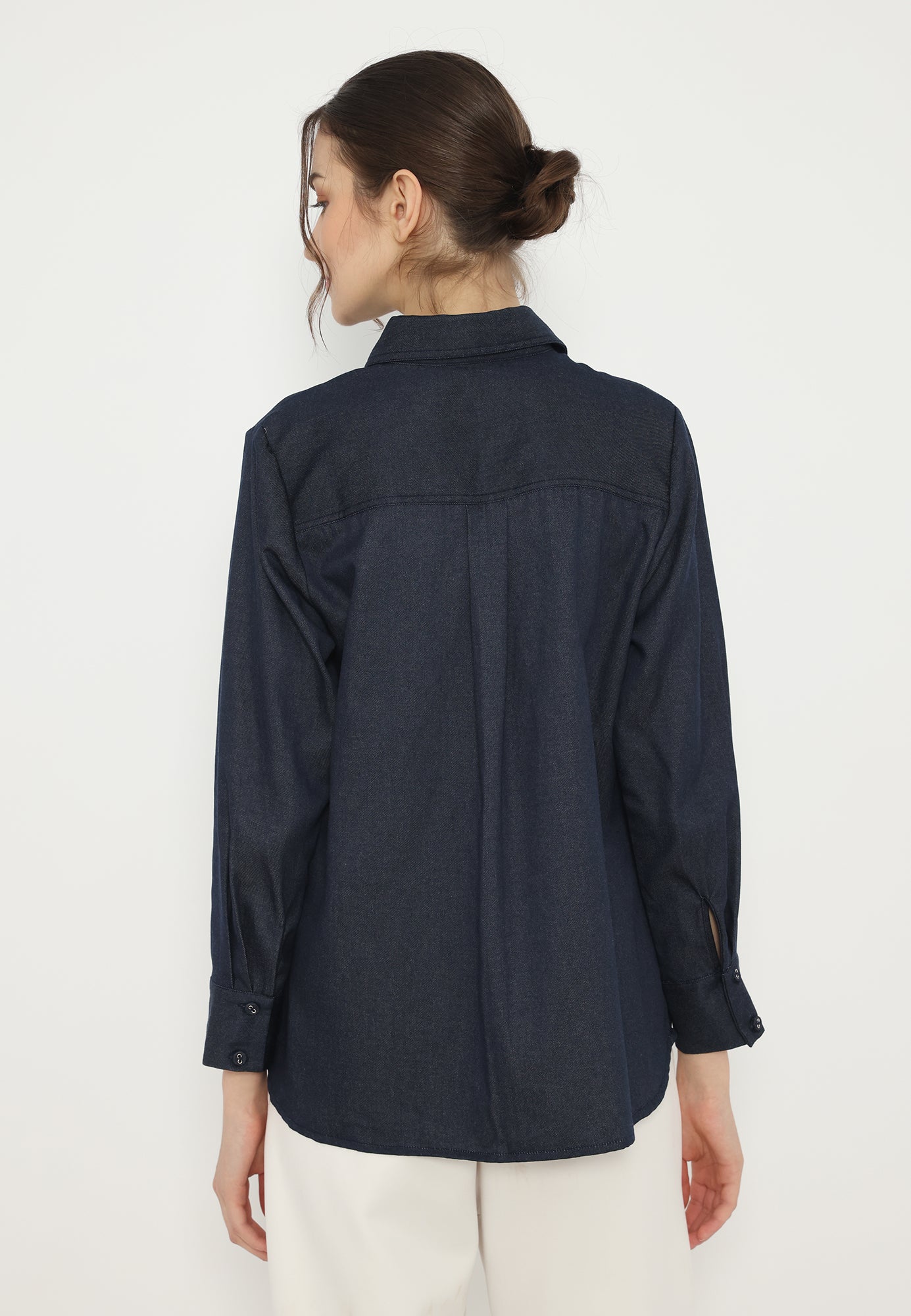 Moana Denim Shirt with Floral Embroidery | Brilliant Girl