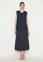 Molly Vest Denim Sleeveless Shirt | Denim